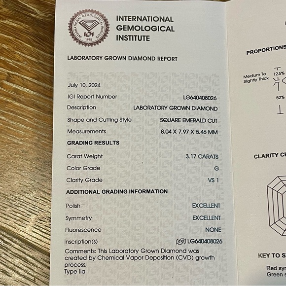 14K Yellow Gold Lab Grown Diamond Engagement Ring - Picture 11 of 13